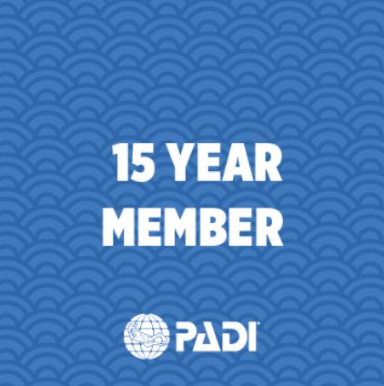 15 éves PADI tagság